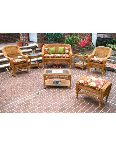 4 Piece Belair Resin Wicker Furniture Set (1) Love Seat (2) Chairs (1) Coffee Table