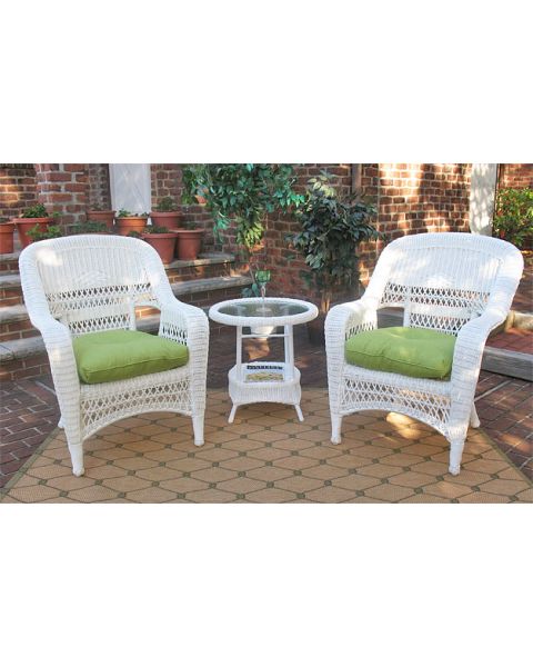 Bel Aire Resin Wicker Chat Set (2) Chairs (1) Round Table