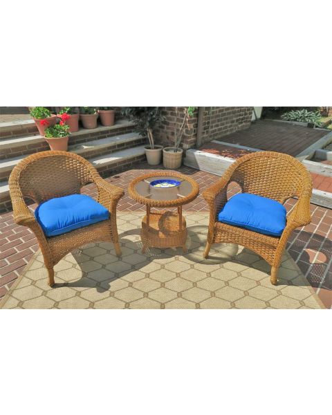 3 Piece Veranda Chat Resin Wicker Set with Round Table