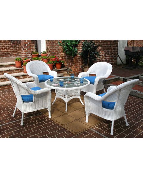 Malibu Resin Wicker Conversation Set (1) 24 High Table (4) Chairs