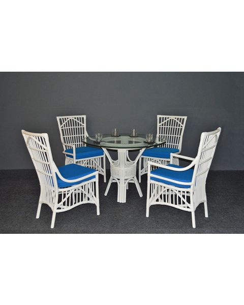 Rattan Dining Set 42" Round Dorado Style (2-Arm & 2-Side Chairs)
