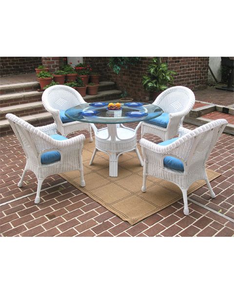 Wicker Dining Set 48" Round Diamond Style 