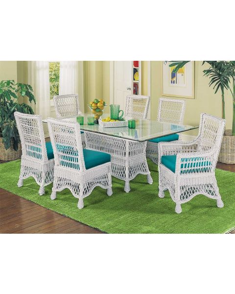 Wicker Dining Set White Capri 