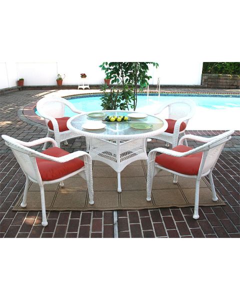 Resin Wicker Dining Set 48" Round