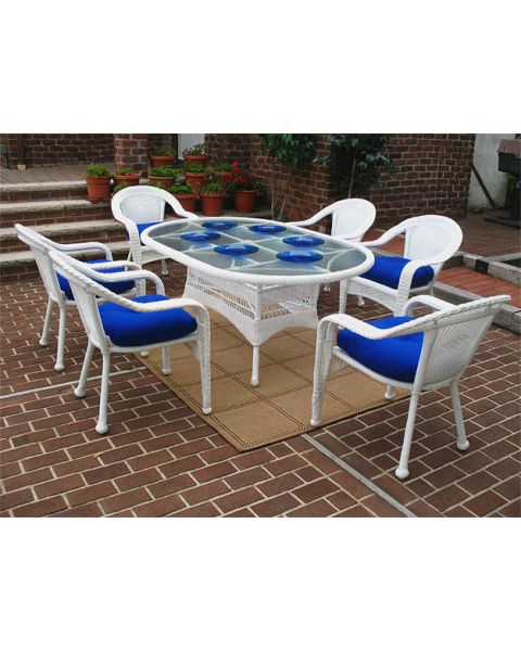 Resin Wicker Dining Set 72"' Oval (5) Colors)