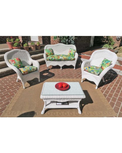4 Piece Naples Wicker Furniture Set with 2 Chairs