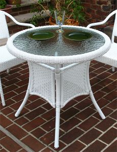Resin Wicker Bistro Dining Table 30" Round -No Umbrella Hole (avail 5 Colors)