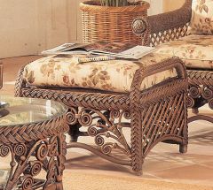 Victorian Natural Wicker Ottoman 