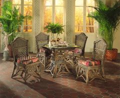 Wicker Dining Set 42" Victorian Style