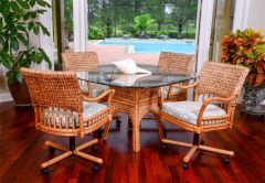 (5) Piece Bay Point Dining Set with Tilt/Swivel Castered Dining Chairs