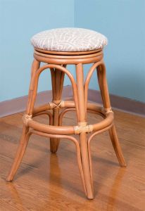 Wicker Counter Stools, Backless with Swivel Seats