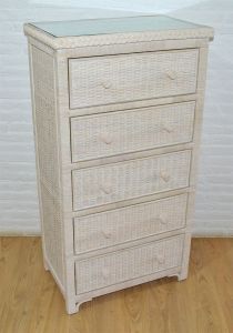 Augusta 5- Drawer Dresser, White Wash