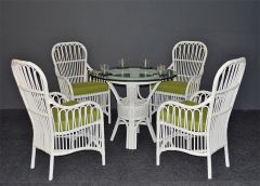 Rattan Dining Sets 36" Round Bahama Style (4-Arm Chairs) Brand New (2) Frame Colors
