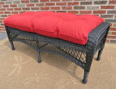  Resin Wicker Bench with Cushion