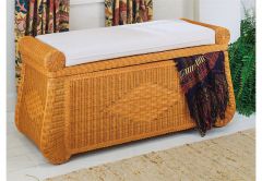 Wicker Trunks, Blanket Chest with Seating (Cushion separate purchase-below) Caramel