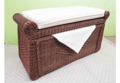 Wicker Trunks, Blanket Chest with Seating (Cushion separate purchase-below) Tea Wash