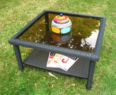Caribbean Resin Wicker Square Cocktail or Coffee Table