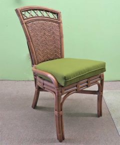 Rattan Dining  Chair W/Cushion  Charleston Style Armless  (only 3 Left. No more in production)