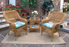 3 Piece Bel Aire Resin Wicker Chat Set With Square Table 