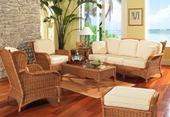 6 Piece Bodega Bay Natural Rattan Sofa Set (Custom Finishes Available)