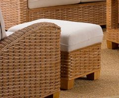 Millennial Natural Rattan Ottoman (Custom Finishes Available)
