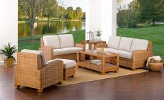 5 Piece Millennial Natural Rattan Sofa Set (Custom Finishes Available)