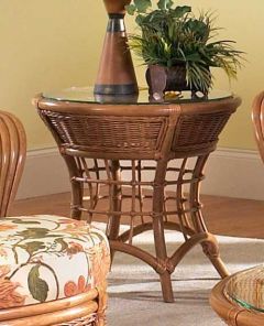 Mountain View Round Rattan End Table (Custom Finishes)