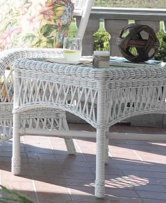 Wicker End Table, Rattan Frame, Old Nassau Style (Custom Finishes)