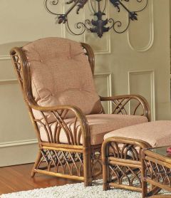 Orchard Park Natural Rattan High Back Wing Chair