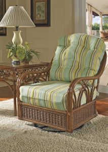 Orchard Park Natural Rattan Swivel Glider Chair
