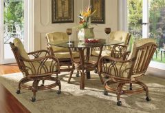 Orchard Park Rattan Dining Set 42" Round Glass (Custom Finishes Available)