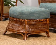 South Shore Natural Rattan Ottoman (Custom Finishes Available)
