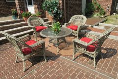 Madrid Resin Wicker Conversation Set with (1) 24" High Table (4) Chairs
