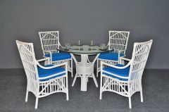  Rattan Dining Sets 42"  Round Dorado Style (4-Arm Chairs)