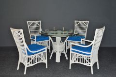 Rattan Dining Set 42" Round Dorado Style (2-Arm & 2-Side Chairs)