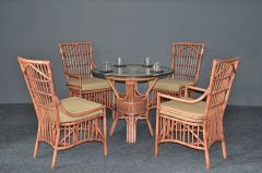 Rattan Dining Sets, Dorado 36" Round (2-Arm & 2-Sides Chairs) Brand New (2) Frame Colors