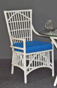 Rattan Dining Chair w/ Arms Dorado Style White (Min 2)