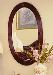 Rattan Mirror, Oval Del Ray Style 28.5" x 38.5"