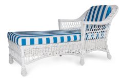 Columbia Natural Wicker Chaise Lounge White