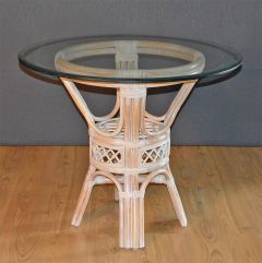 Florentine Pole Rattan 36" Bistro Table with Glass Top