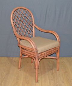 Rattan Dining  Chair Teawash Brown Florentine Style w/ Arms  (Min 2)