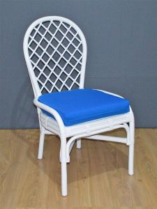 Rattan Dining Chair White Armless Florentine Style (Min 2)