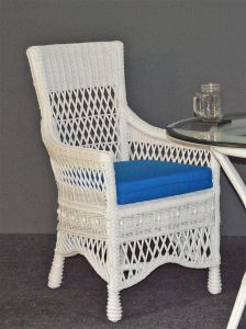 Wicker Dining Chair w/ Arms Beaded Francesca Style (2 frame colors) (Min 2) 