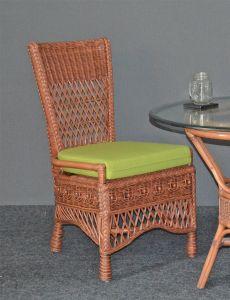 Wicker Dining Chair Armless Beaded Francesca Style, Tea Wash (Min 2)