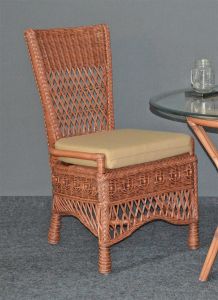 Wicker Dining Chair Armless Beaded Francesca Style (2 frame colors) (Min 2) 