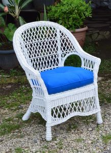 Garden Side Natural Wicker Chair, White