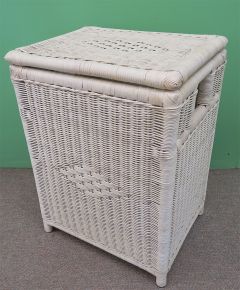 Wicker Hamper with Removable Cloth Lining, All Natural Rattan, Whitewash, Large Size