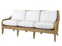 Lane Venture Edgewood Resin Wicker and Teak Sofa with Cushions
