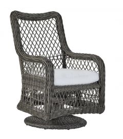 Lane Venture Mystic Harbor Resin Wicker Swivel Dining Chair with Cushion