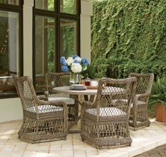 Lane Venture Mystic Harbor (5) Piece Resin Wicker and Aluminum Dining Set, Arm Chairs